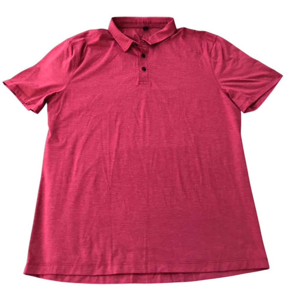 Lululemon Evolution Polo Men's XL Heathered Red Performance Golf Shirt Outdoor